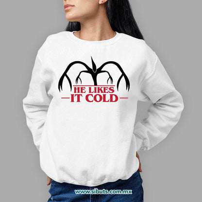 Sudadera Mujer Cuello Redondo Stranger Things Demogorgon He Likes It Cold