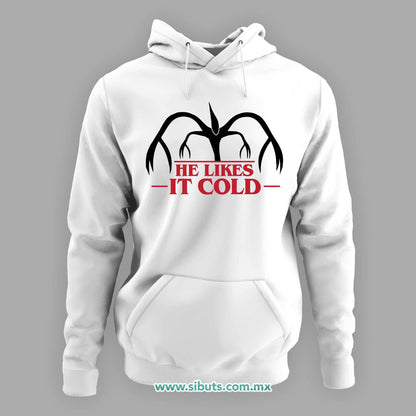 Sudadera Mujer Gorro Stranger Things Demogorgon He Likes It Cold