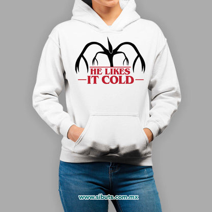 Sudadera Mujer Gorro Stranger Things Demogorgon He Likes It Cold