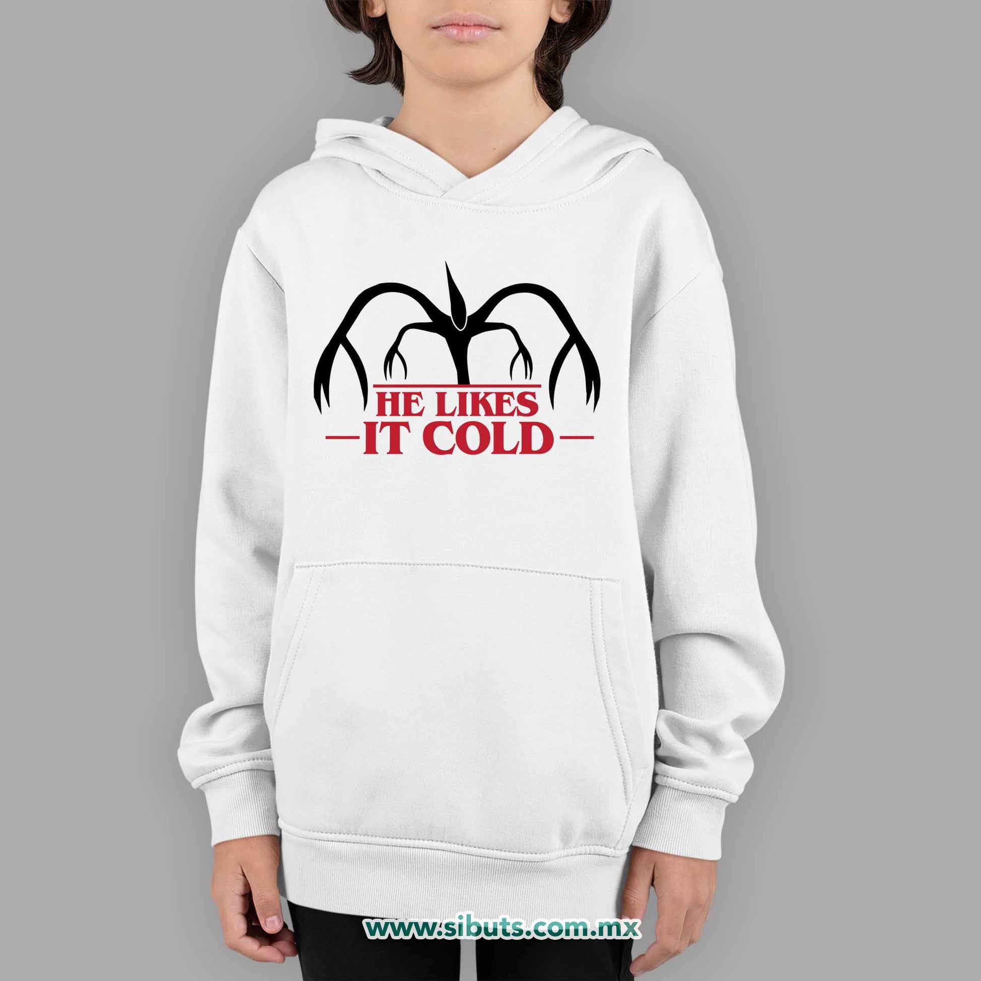 Sudadera Niño Gorro Stranger Things Demogorgon He Likes It Cold