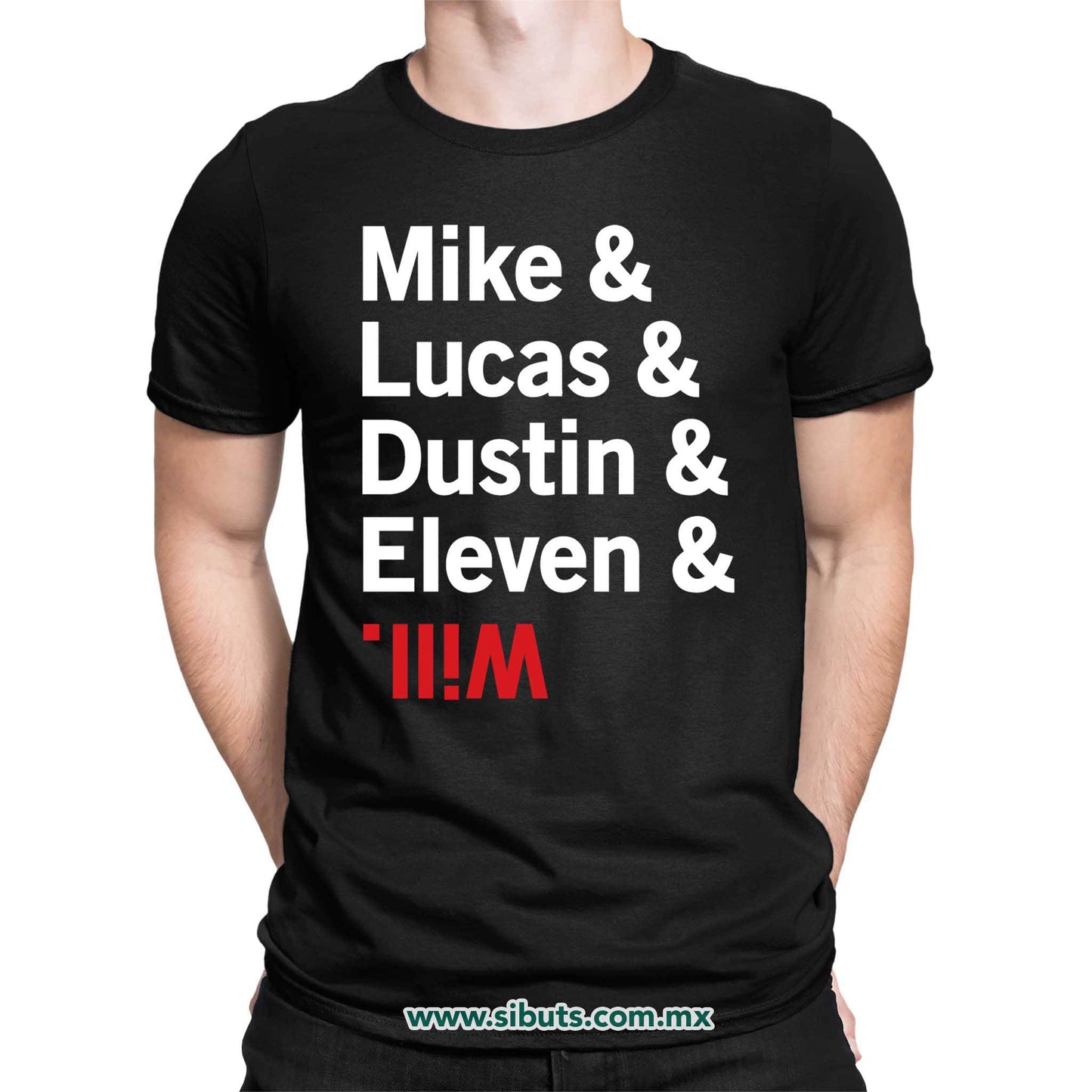 Playera Hombre Stranger Things Names Mike Lucas Dustin Eleven Will