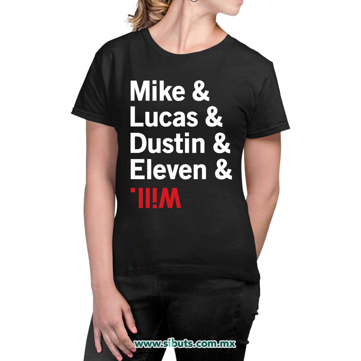Playera Mujer Stranger Things Names Mike Lucas Dustin Eleven Will