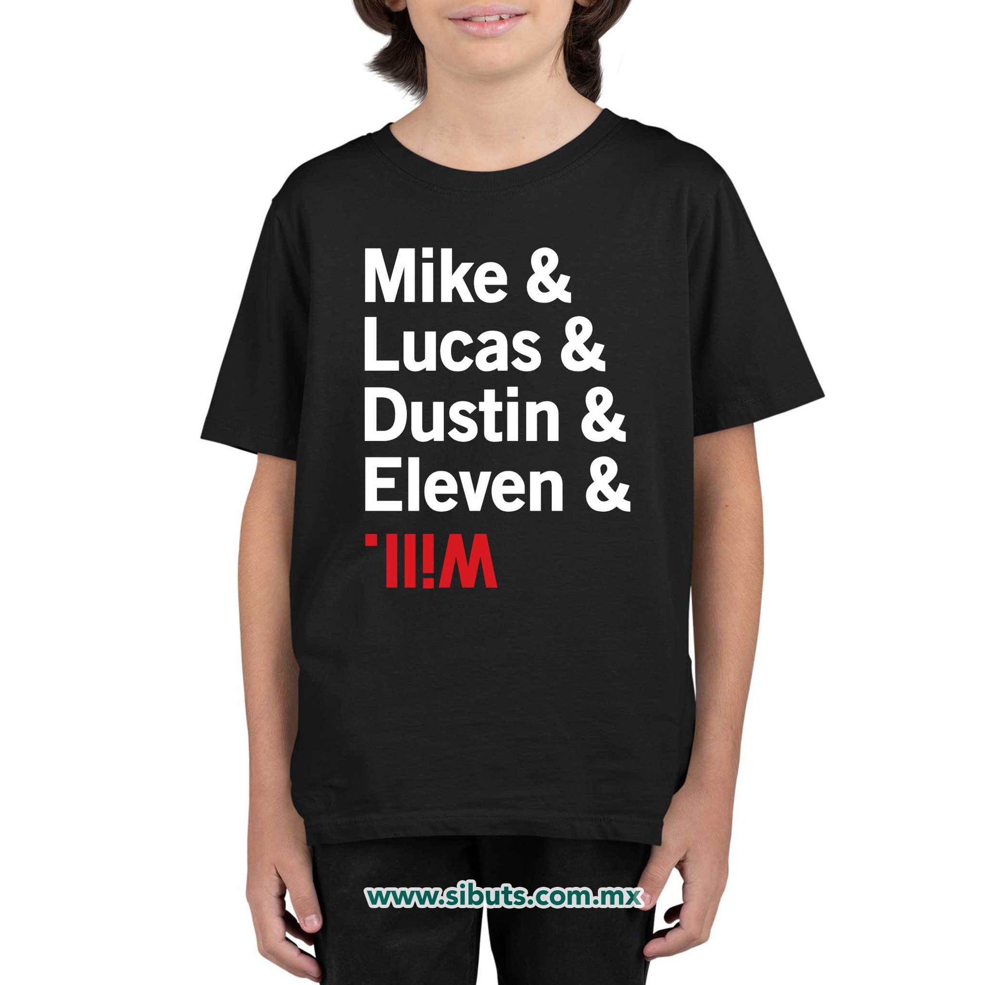Playera Niño Stranger Things Names Mike Lucas Dustin Eleven Will