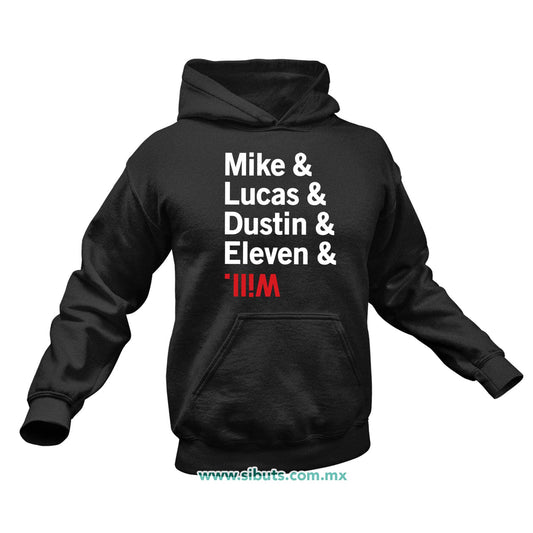 Sudadera Hombre Gorro Stranger Things Names Mike Lucas Dustin Eleven Will