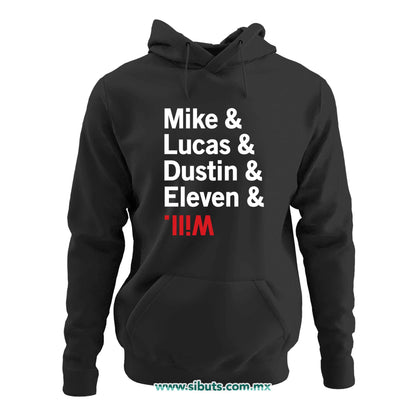 Sudadera Mujer Gorro Stranger Things Names Mike Lucas Dustin Eleven Will