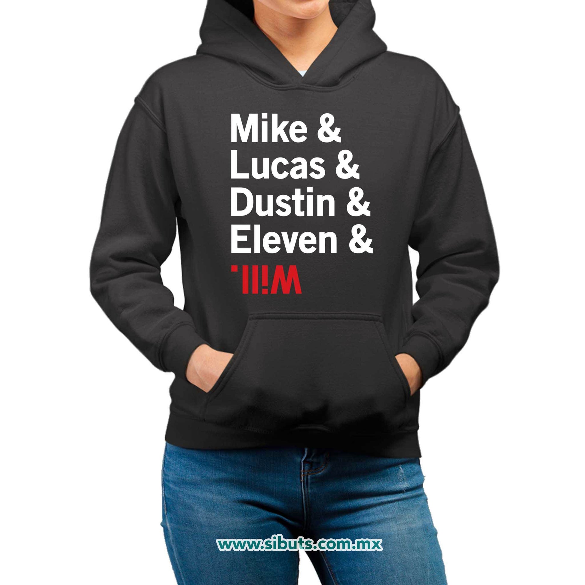 Sudadera Mujer Gorro Stranger Things Names Mike Lucas Dustin Eleven Will