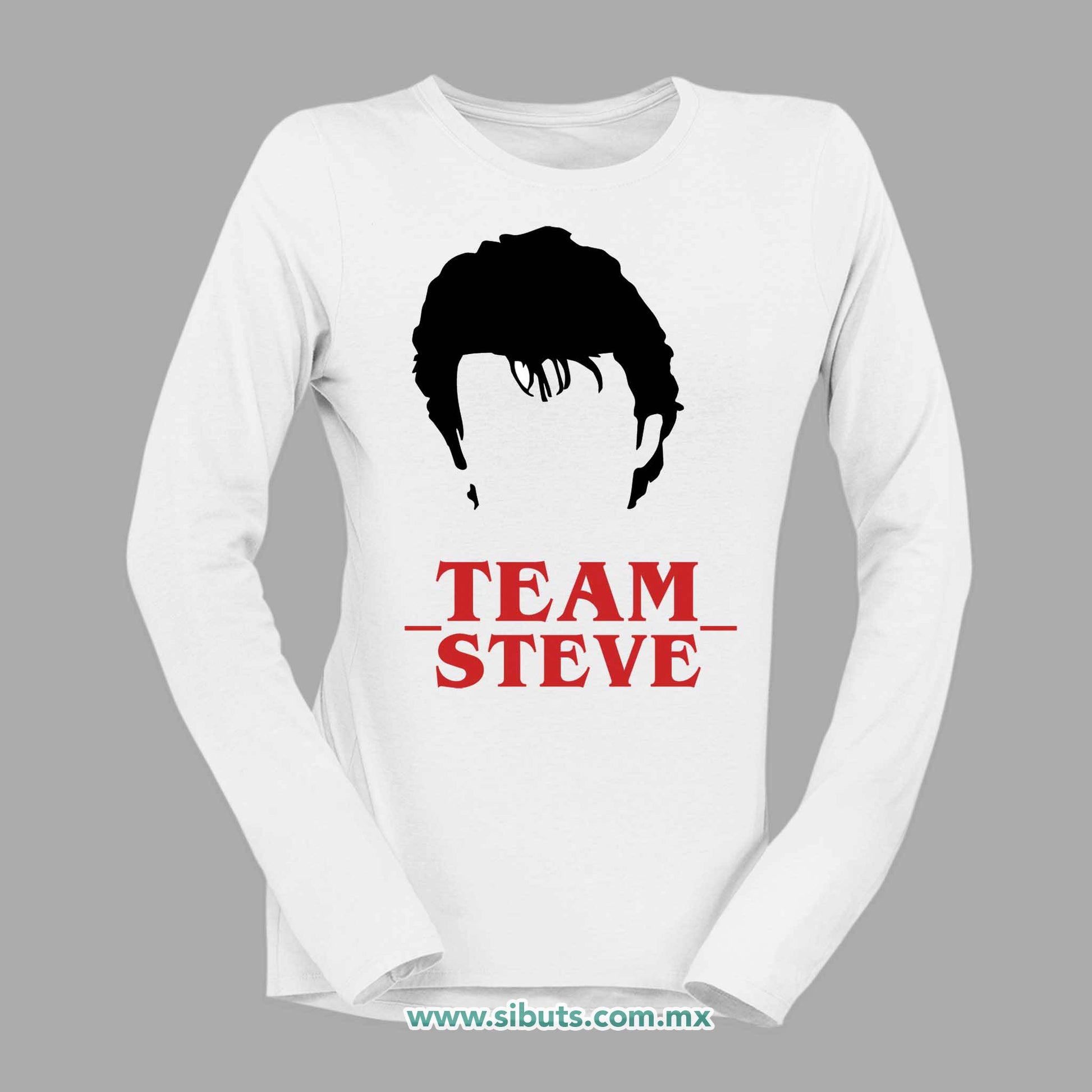 Playera Mujer Manga Larga Stranger Things Team Steve