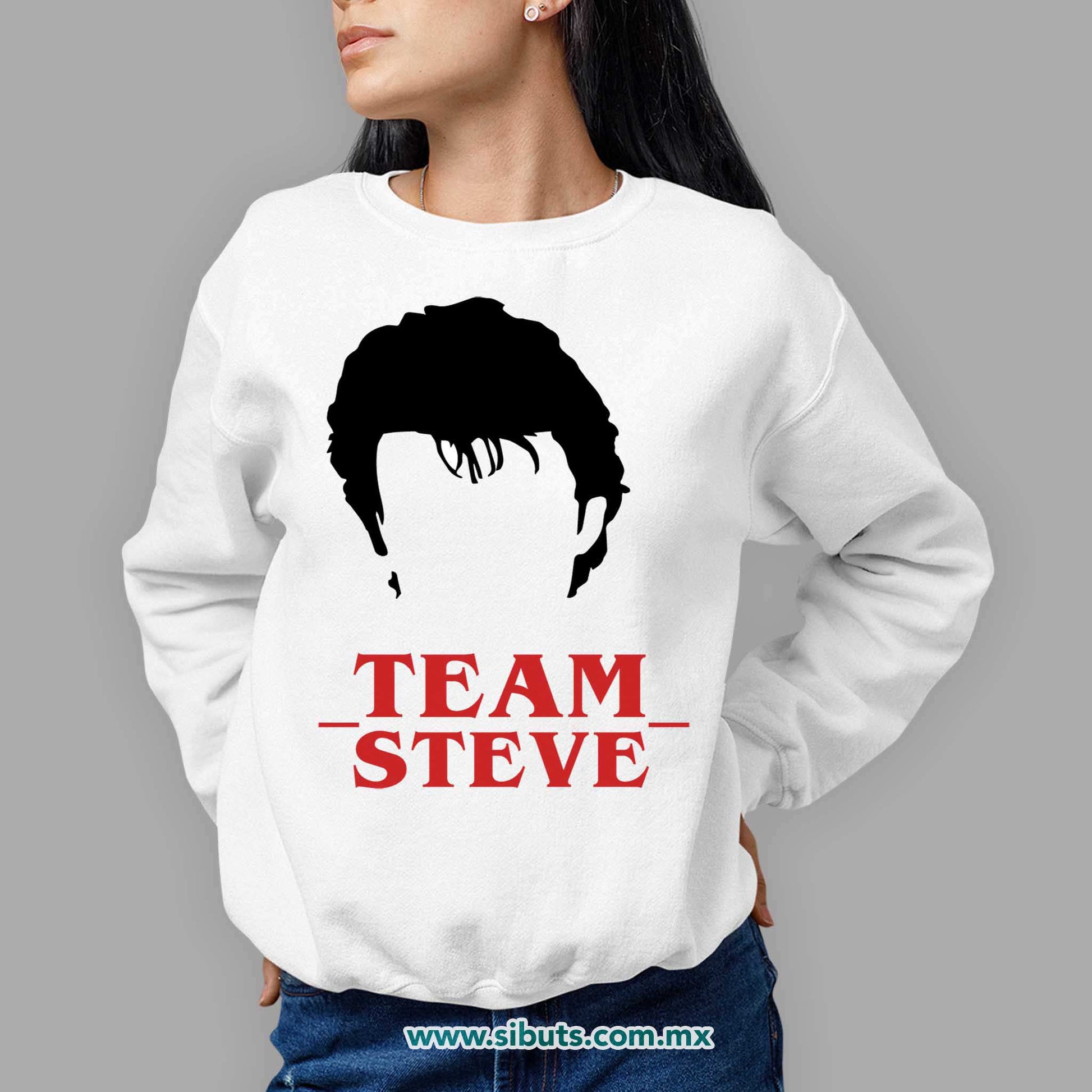Sudadera Mujer Cuello Redondo Stranger Things Team Steve