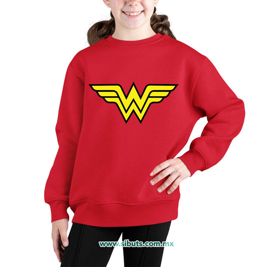 Sudadera Niña Cuello Redondo Mujer Maravilla Wonder Woman