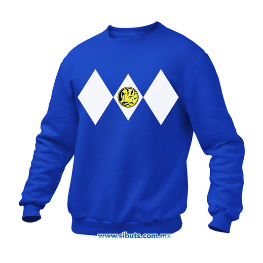 Sudadera Hombre Cuello Redondo Power Ranger Azul