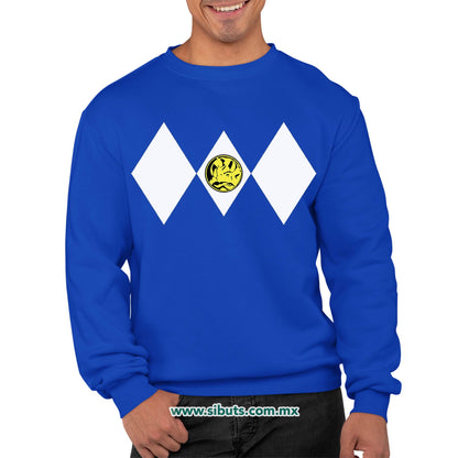 Sudadera Hombre Cuello Redondo Power Ranger Azul