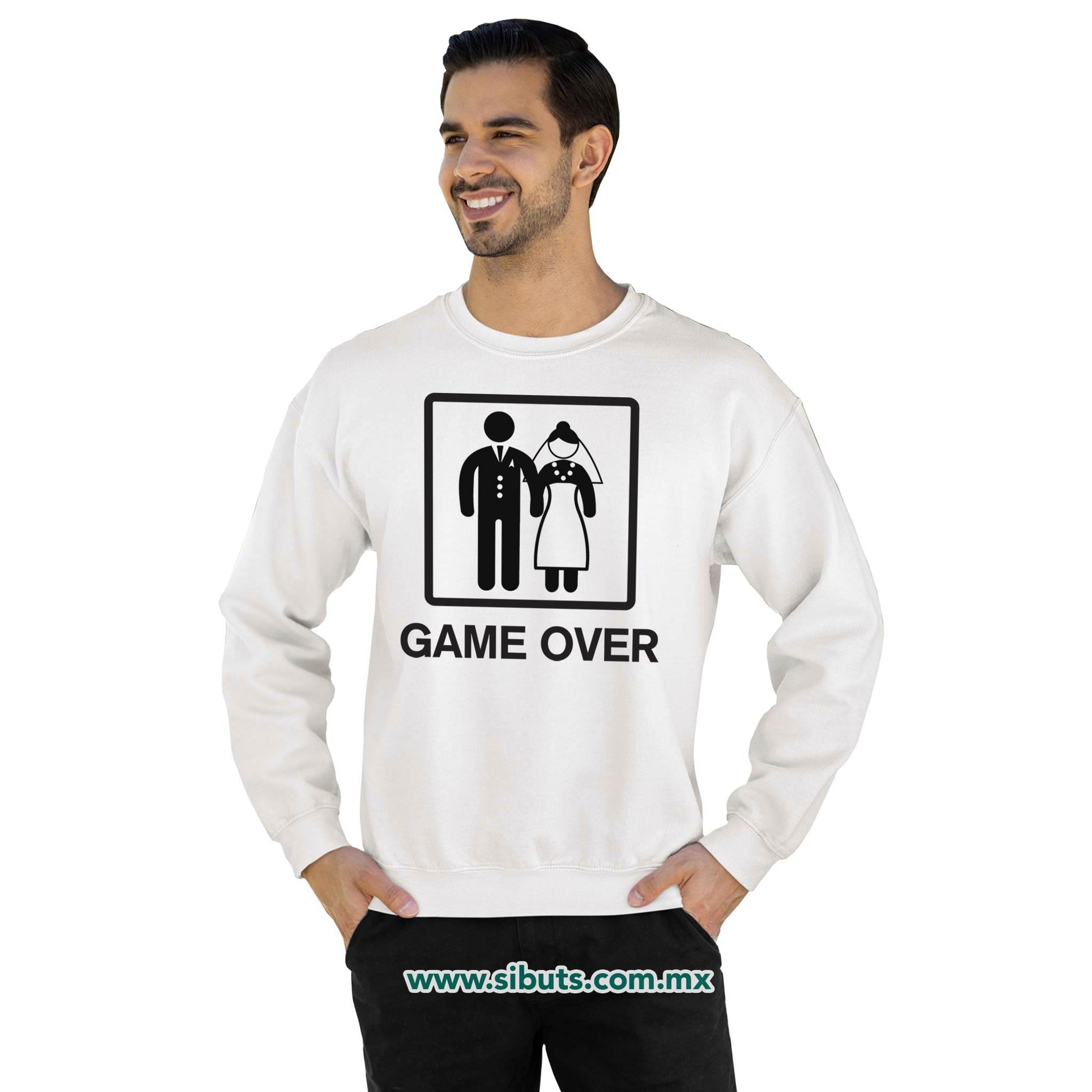 Sudadera Hombre Cuello Redondo Boda Game Over