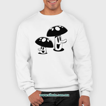 Sudadera Hombre Cuello Redondo Mushrooms Hongos
