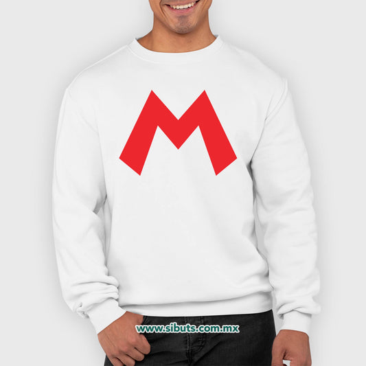 Sudadera Hombre Cuello Redondo Super Mario Bross Rojo