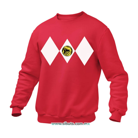 Sudadera Hombre Cuello Redondo Power Ranger Rojo