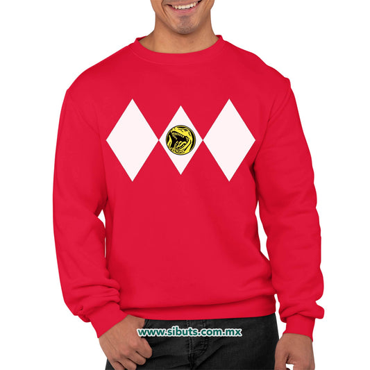Sudadera Hombre Cuello Redondo Power Ranger Rojo