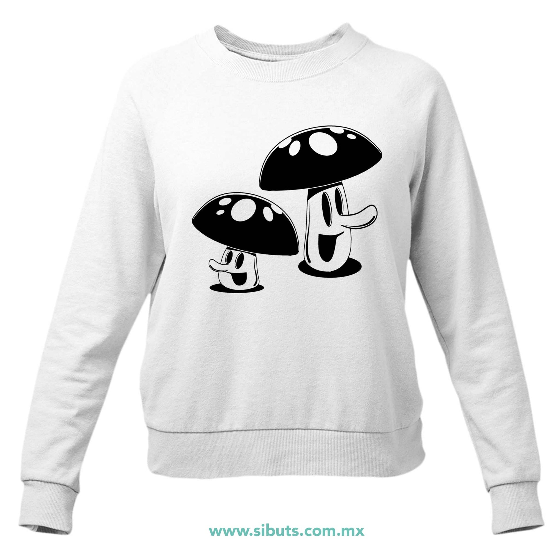 Sudadera Mujer Cuello Redondo Mushrooms Hongos