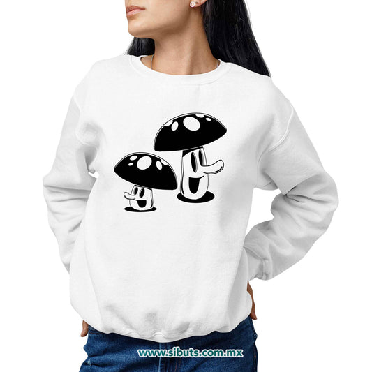 Sudadera Mujer Cuello Redondo Mushrooms Hongos