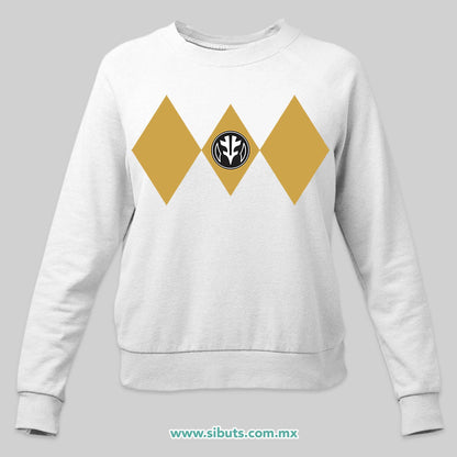 Sudadera Mujer Cuello Redondo Power Ranger Blanco