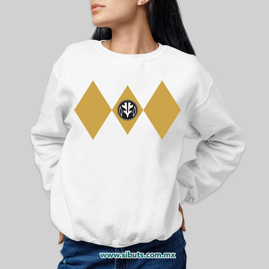 Sudadera Mujer Cuello Redondo Power Ranger Blanco