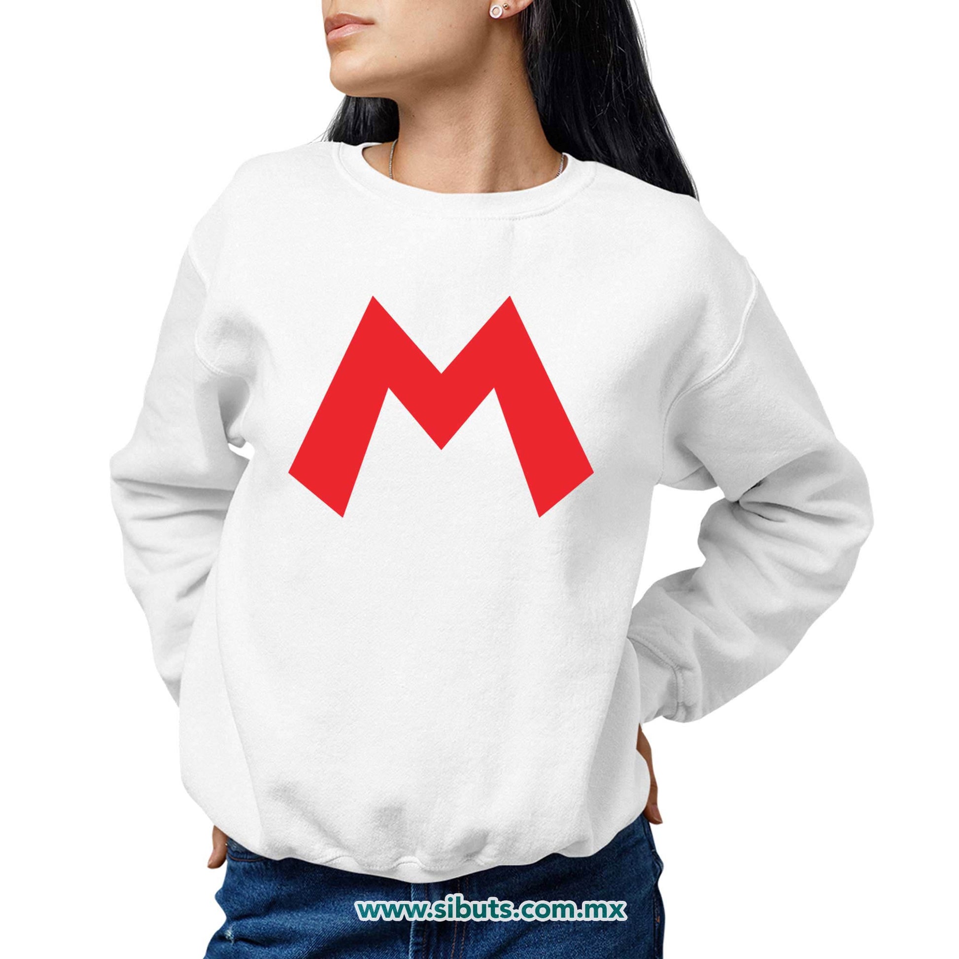Sudadera Mujer Cuello Redondo Super Mario Bross Rojo