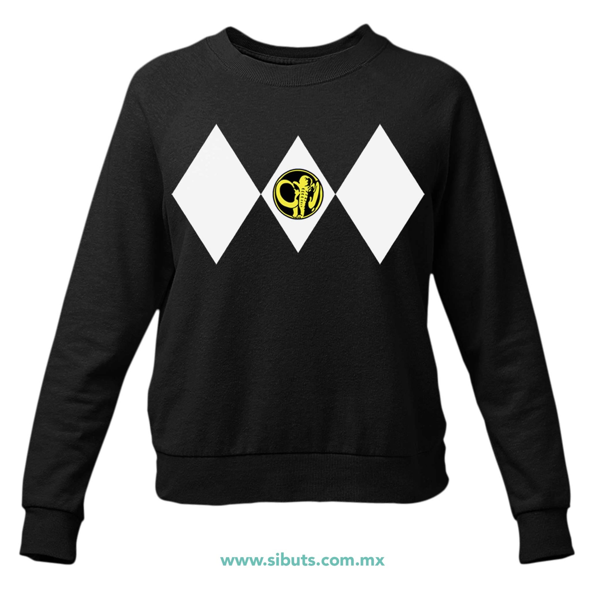 Sudadera Mujer Cuello Redondo Power Ranger Negro