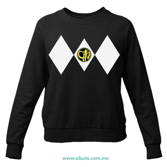 Sudadera Mujer Cuello Redondo Power Ranger Negro