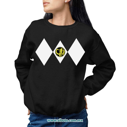Sudadera Mujer Cuello Redondo Power Ranger Negro