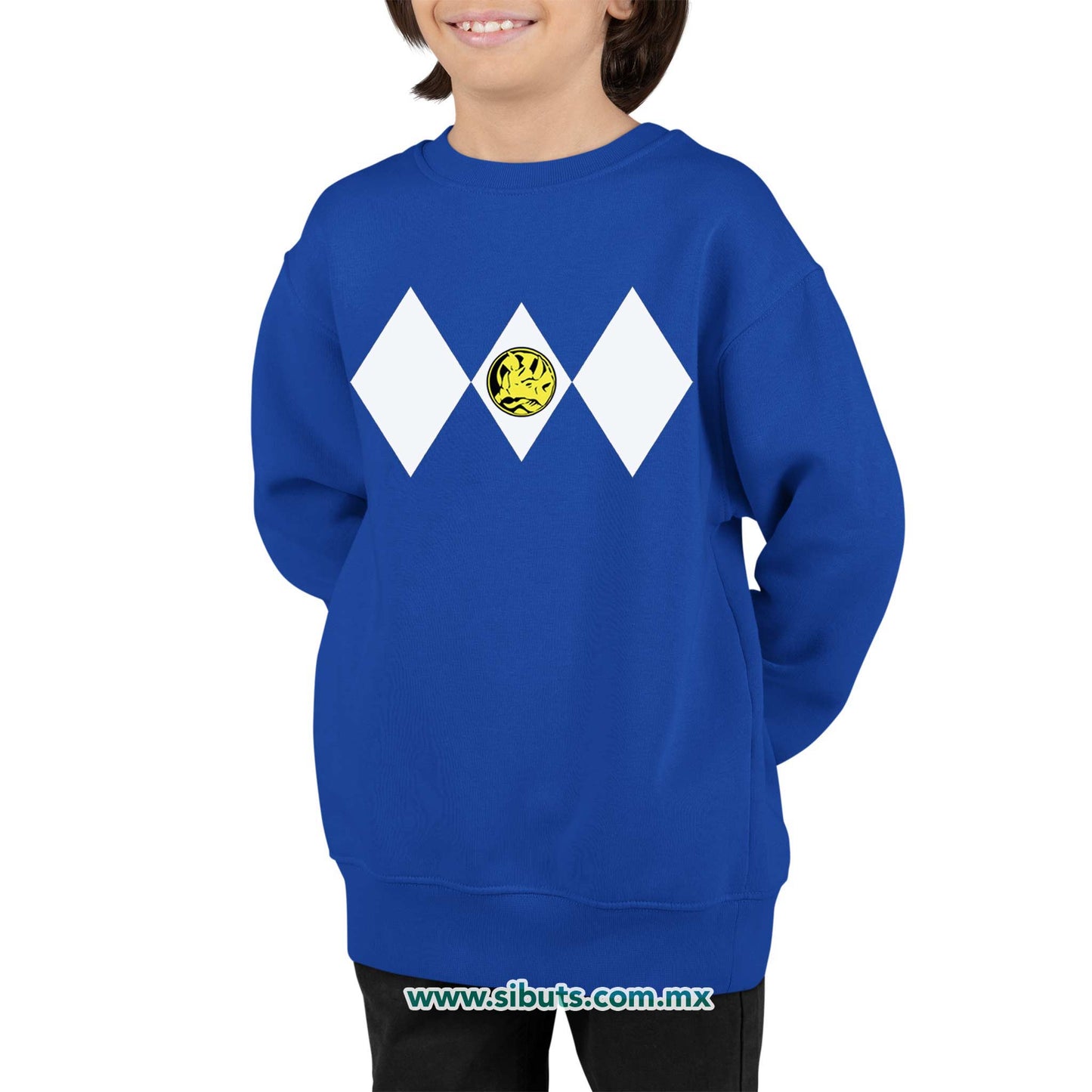 Sudadera NIño Cuello Redondo Power Ranger Azul