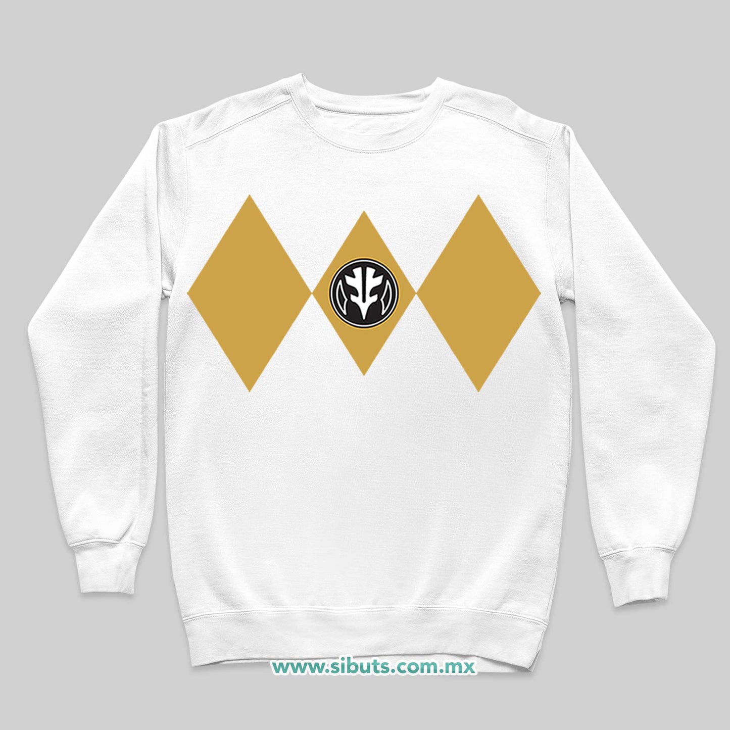 Sudadera NIño Cuello Redondo Power Ranger Blanco