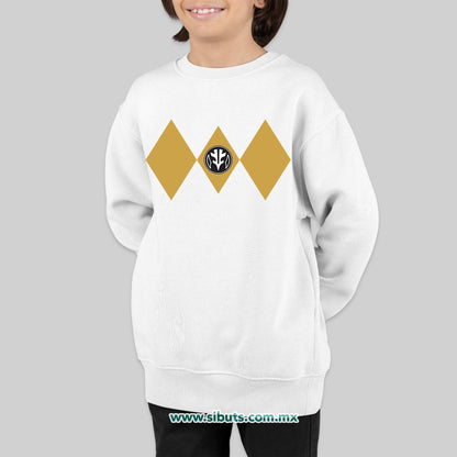 Sudadera NIño Cuello Redondo Power Ranger Blanco