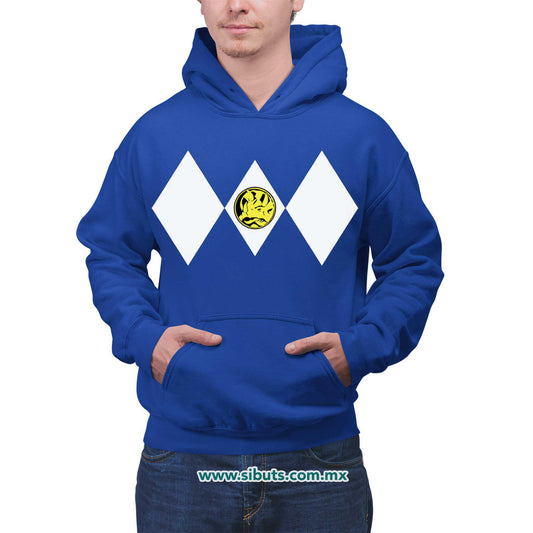 Sudadera Hombre Gorro Power Ranger Azul