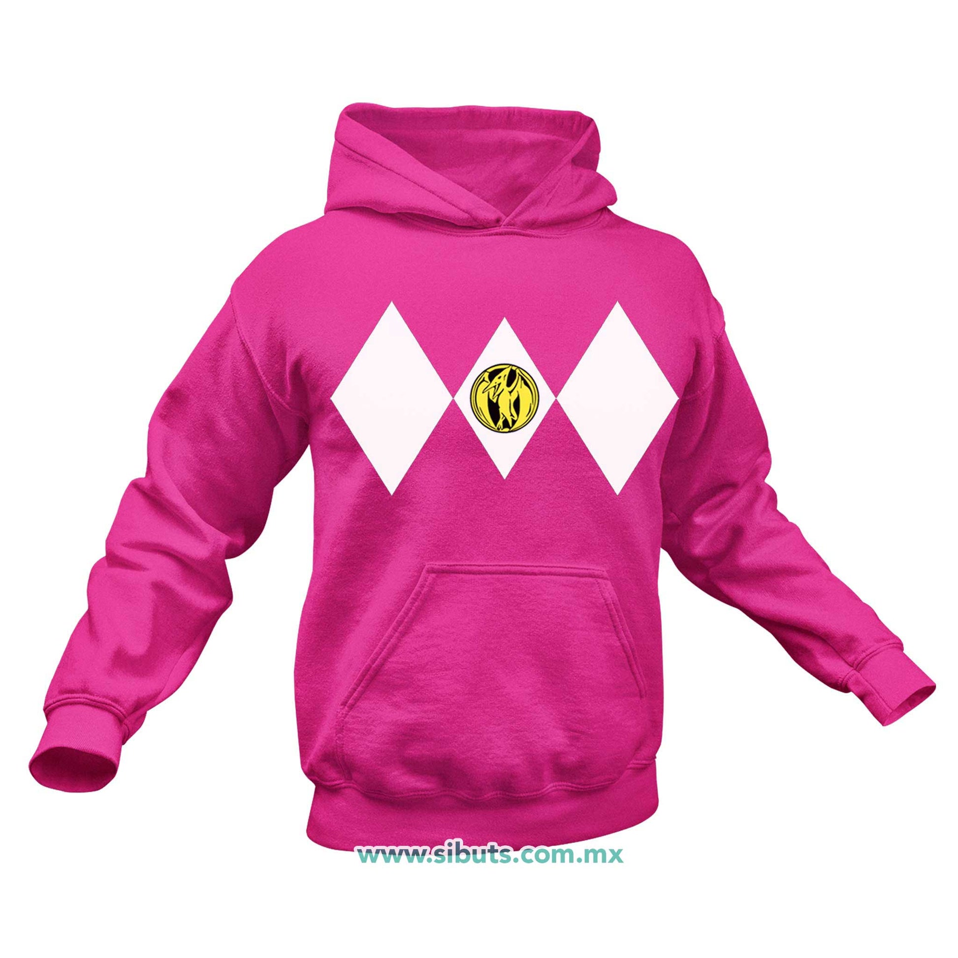 Sudadera Hombre Gorro Power Ranger Fucsia