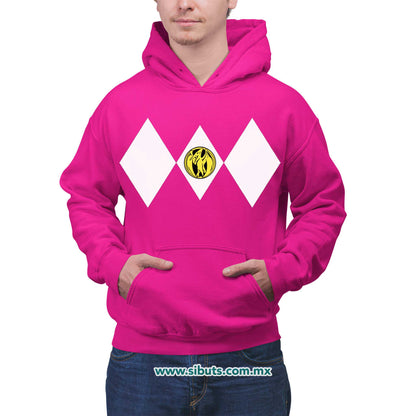 Sudadera Hombre Gorro Power Ranger Fucsia