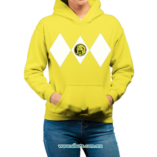 Sudadera Mujer Gorro Power Ranger Amarillo
