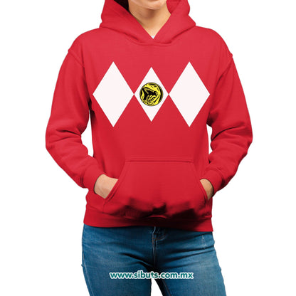 Sudadera Mujer Gorro Power Ranger Rojo