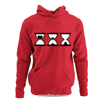 Sudadera Mujer Gorro San Valentin Reloj De Arena Desamor
