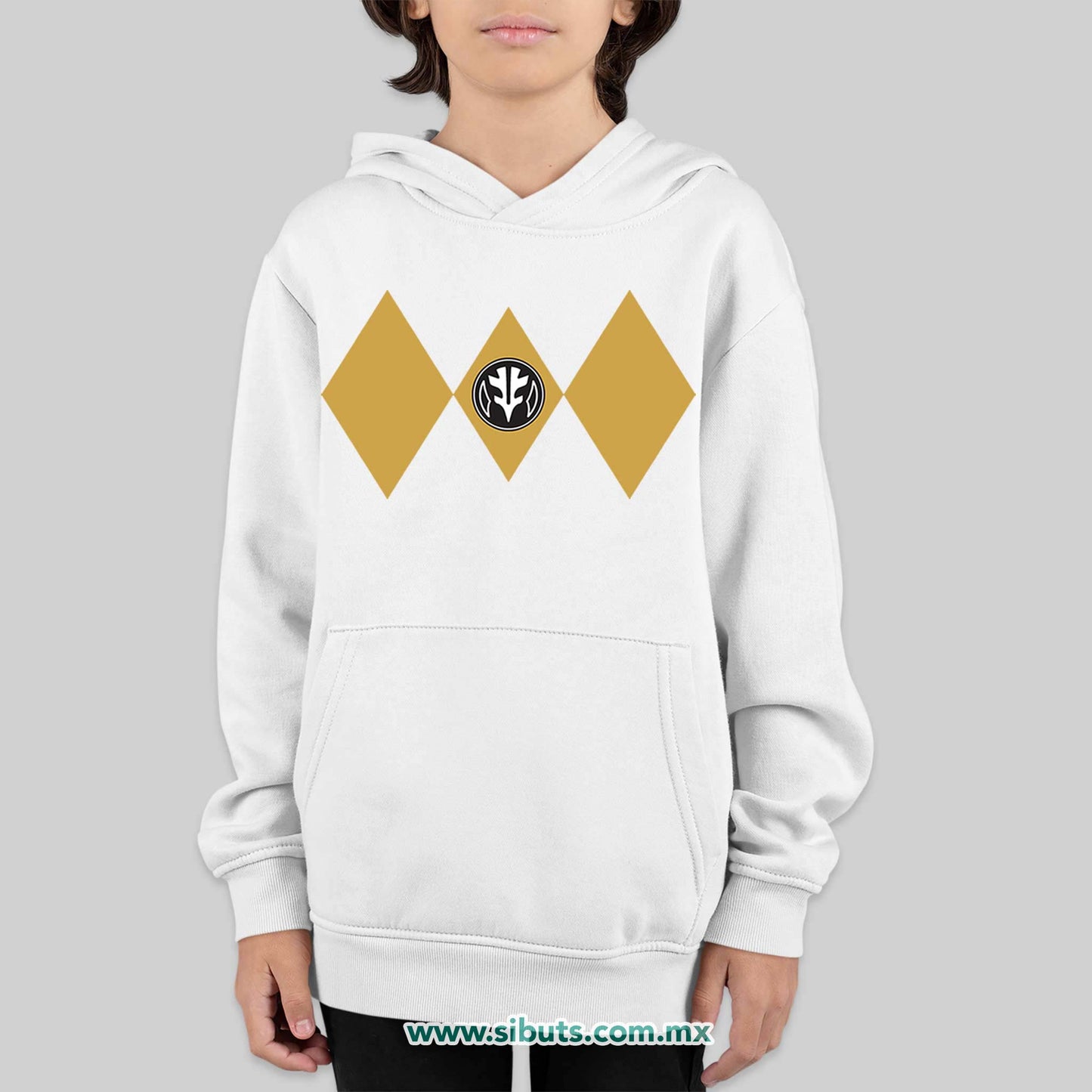 Sudadera NIño Gorro Power Ranger Blanco