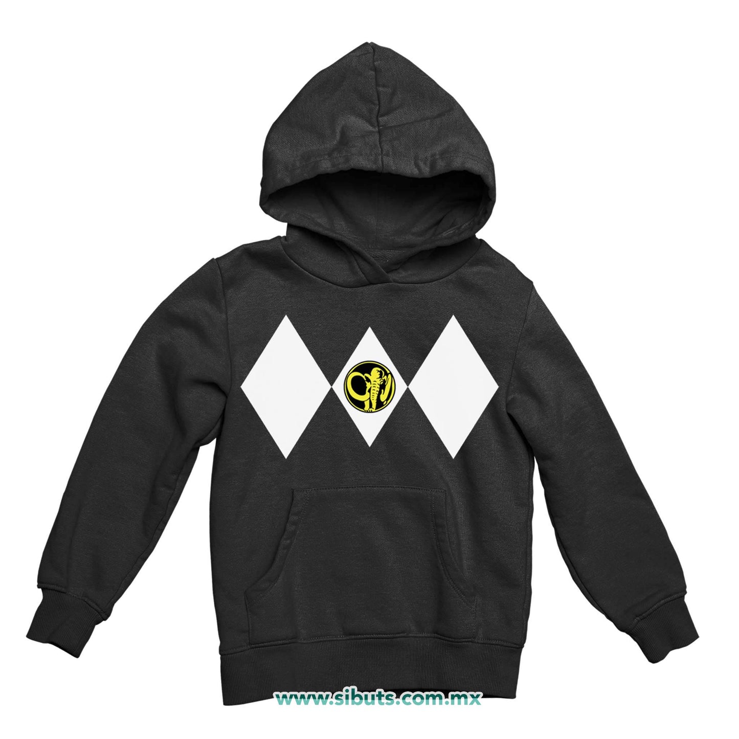 Sudadera Niño Gorro Power Ranger Negro