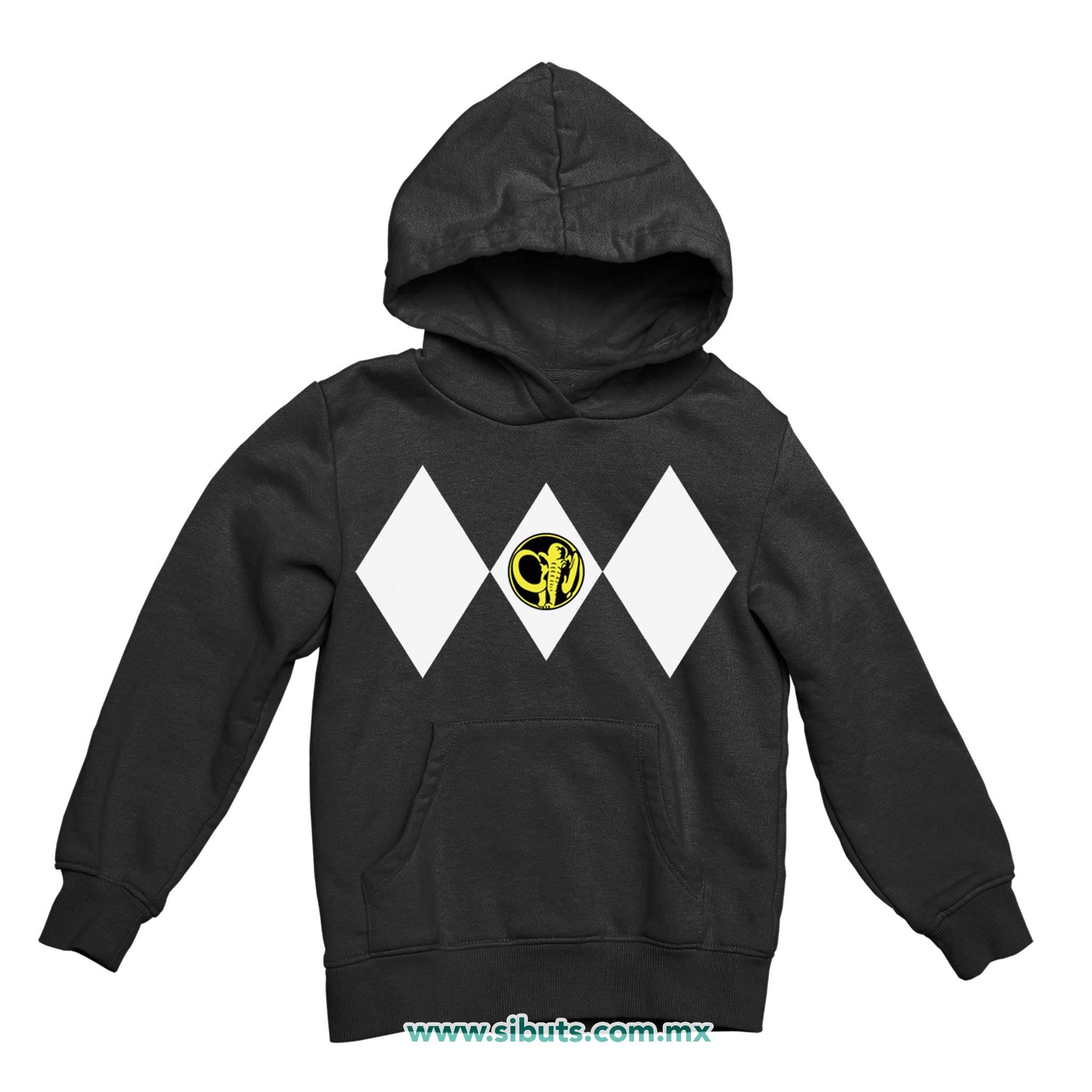 Sudadera Niño Gorro Power Ranger Negro