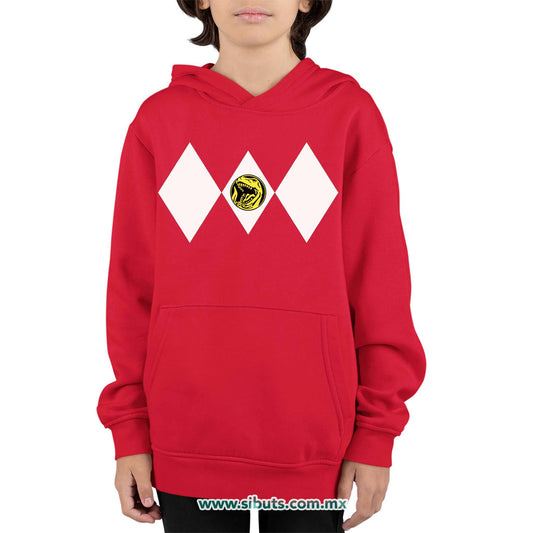Sudadera NIño Gorro Power Ranger Rojo