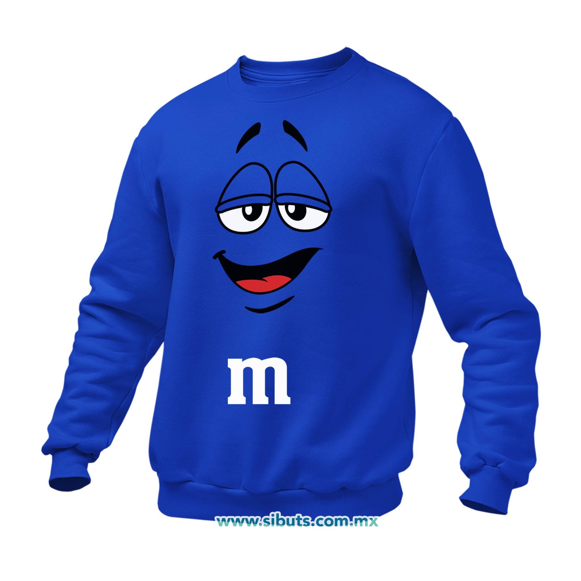Sudadera Hombre Cuello Redondo Chocolate M&M Azul