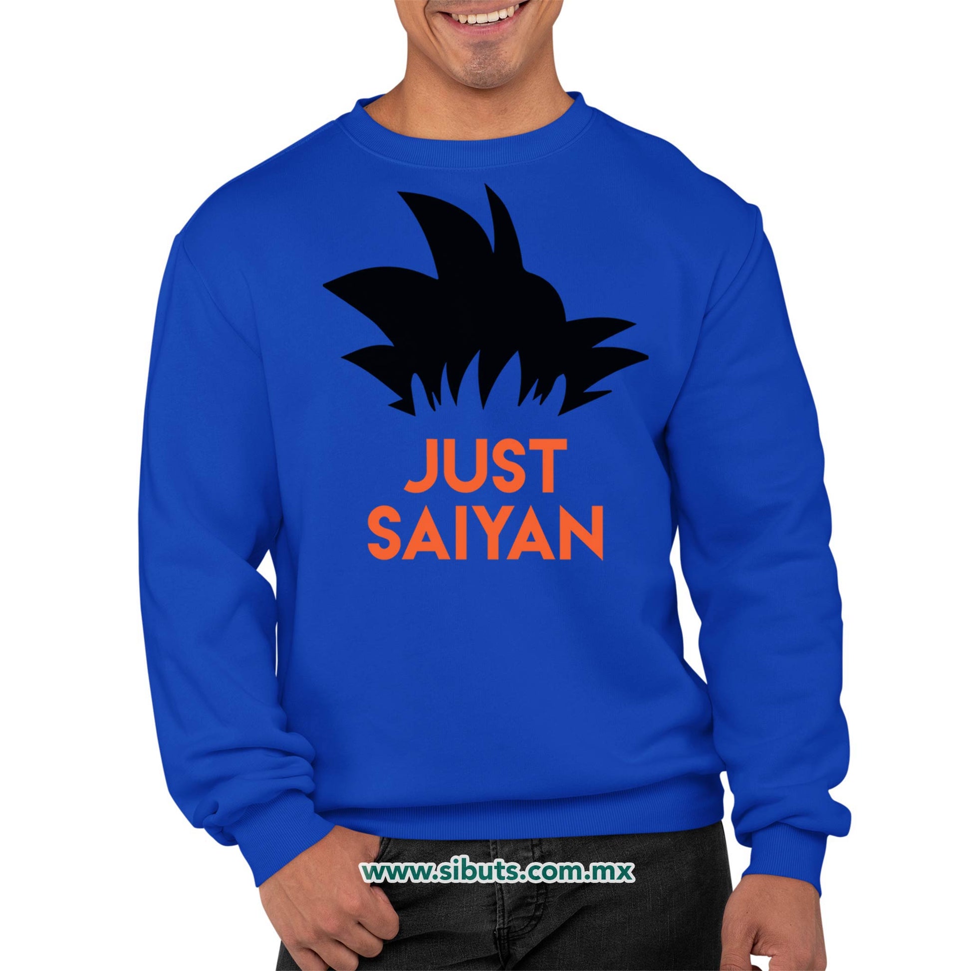 Sudadera Hombre Cuello Redondo Dragon Ball Goku Just Saiyan