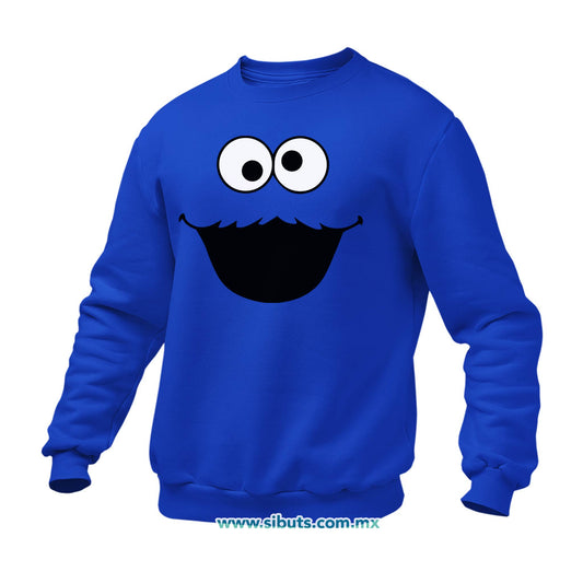 Sudadera Hombre Cuello Redondo Plaza Sesamo Cookie Monster