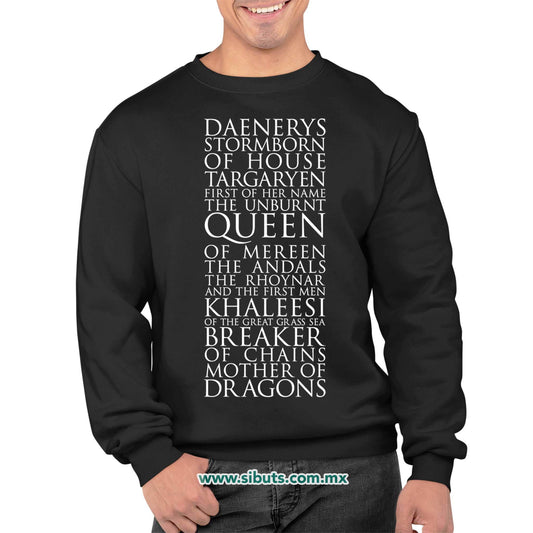Sudadera Hombre Cuello Redondo Game Of Thrones Daenerys