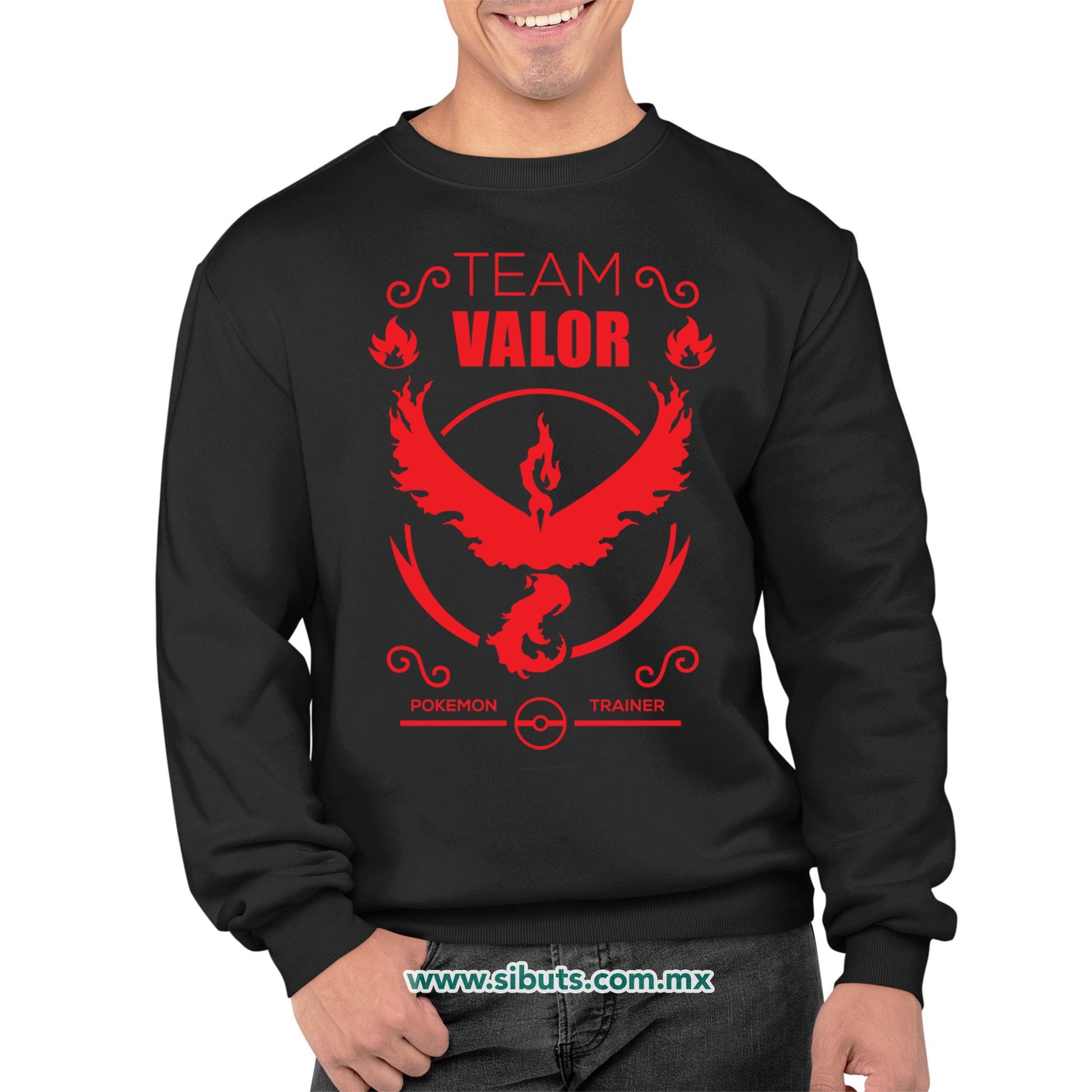 Sudadera Hombre Cuello Redondo Pokemon Go Team Valor
