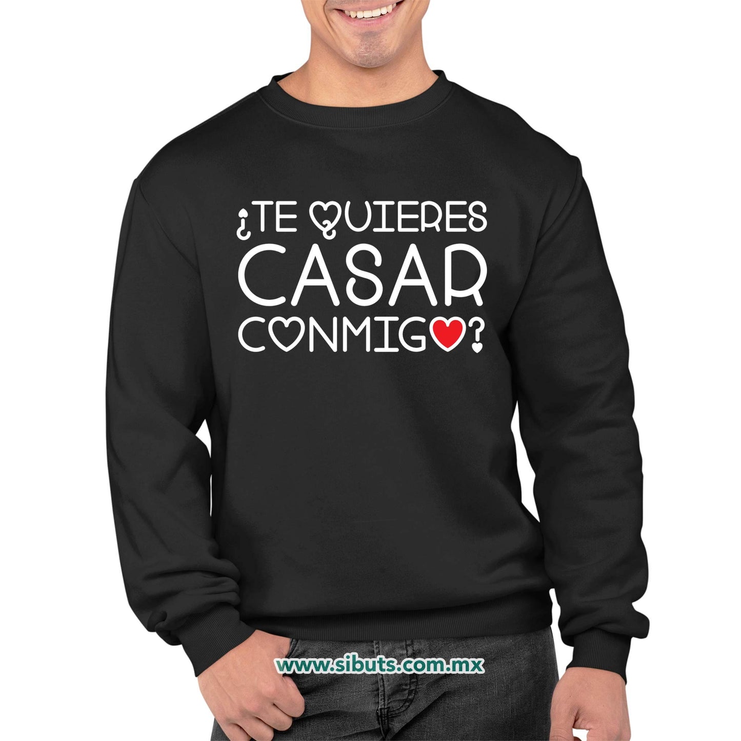 Sudadera Hombre Cuello Redondo Te Quieres Casar Conmigo Boda