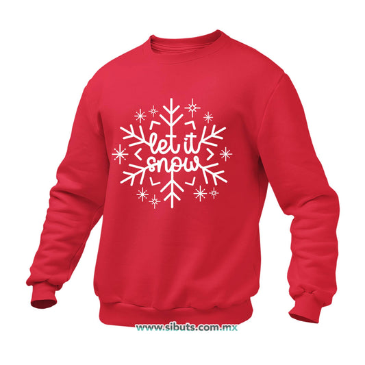 Sudadera Hombre Cuello Redondo Copo De Nieve Let It Snow