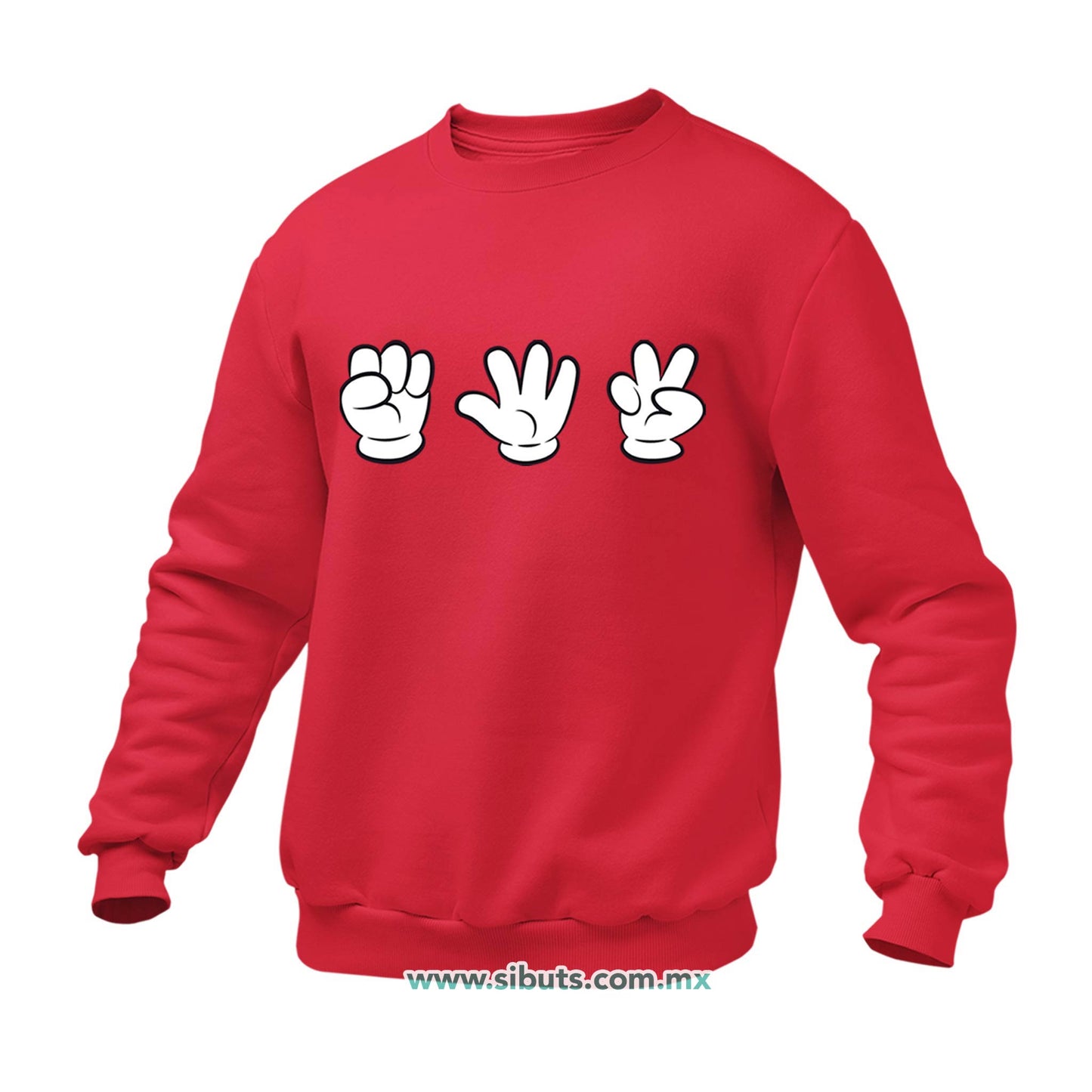Sudadera Hombre Cuello Redondo Juego Piedra Papel O Tijera