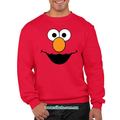 Sudadera Hombre Cuello Redondo Plaza Sesamo Elmo